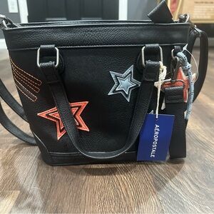 Aeropostale Black Crossbody Bag with Star Accents